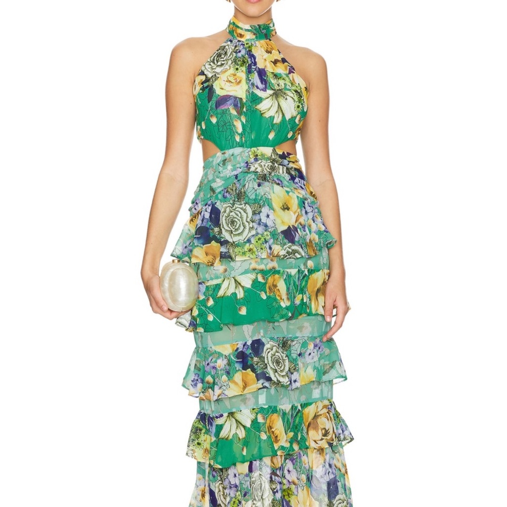 Elliatt Gardenia Gown in green multi